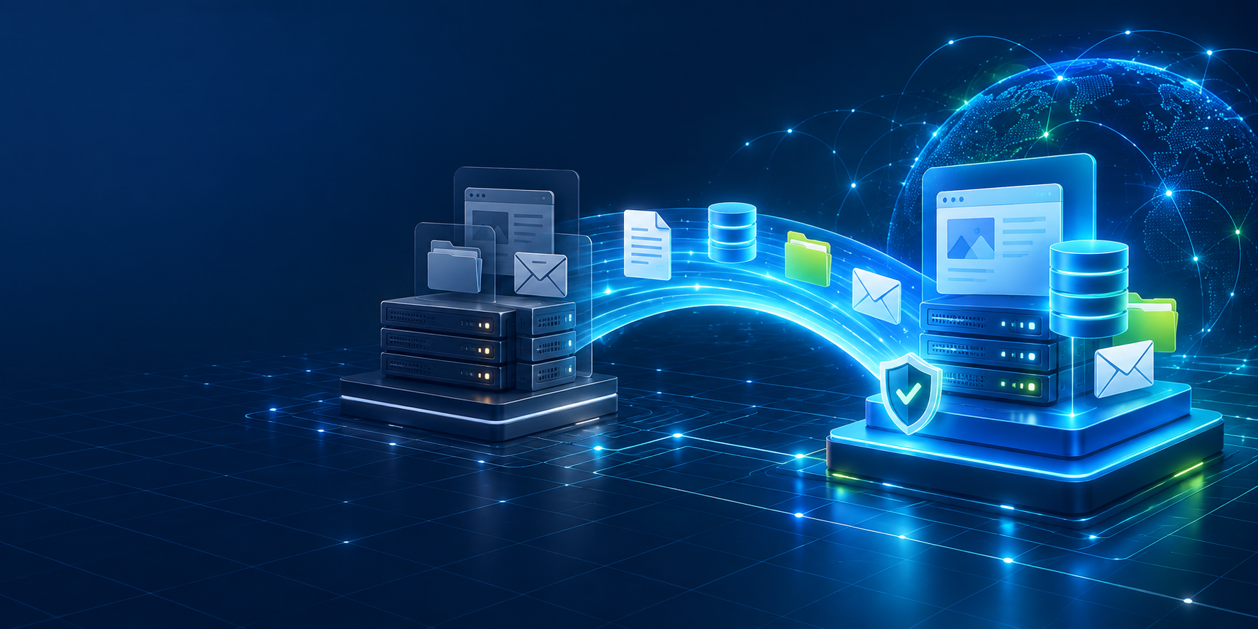 Trasferimento sicuro di sito, database ed email